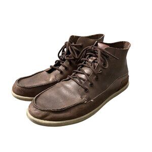 Olukai Nalukai Brown Leather Lace Up Boots Mens Size 8.5